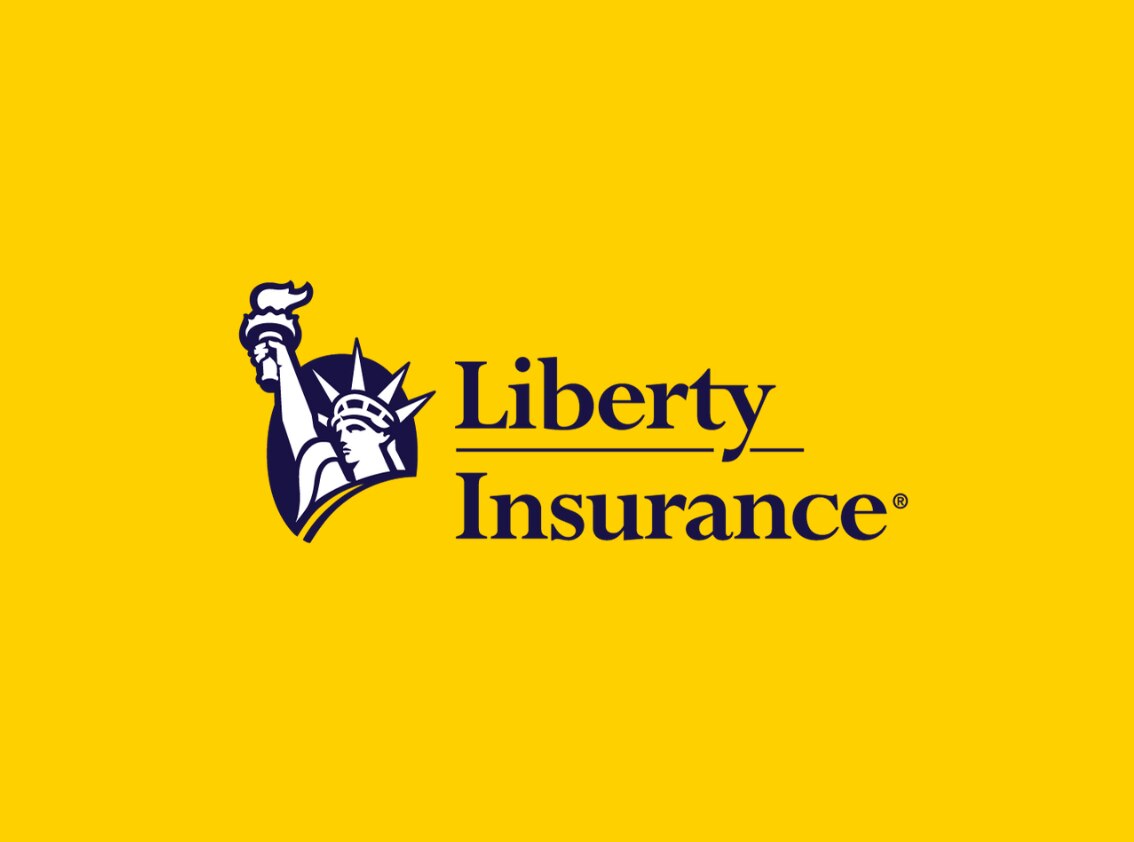 Liberty Insurance logo with yellow background